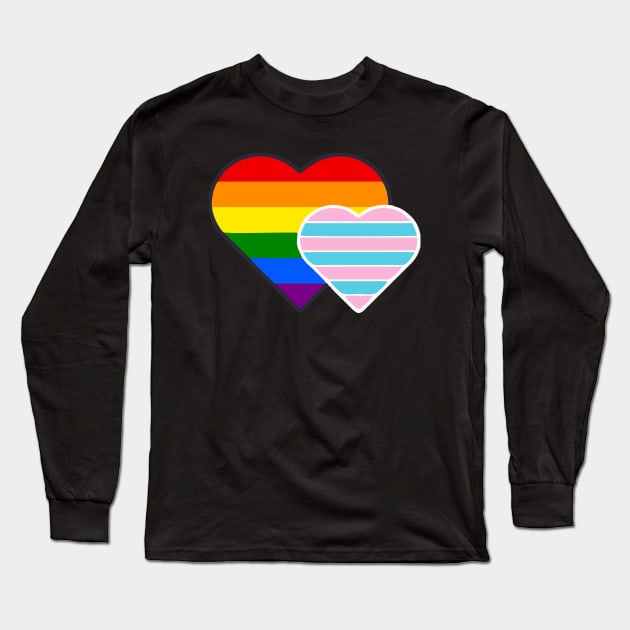 Transsexual Double Heart Long Sleeve T-Shirt by Blood Moon Design